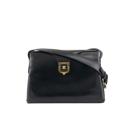 CELINE Blason Shoulder bag Black Vintage jvmcjz