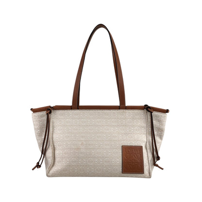 LOEWE Logo Handbag Totebag Beige×Brown Vintage 3yst46