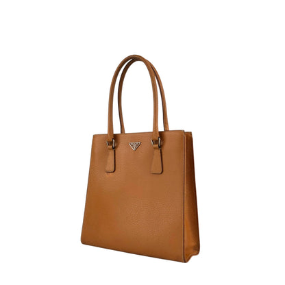 PRADA Triangle Logo Totebag Brown Vintage isz7da