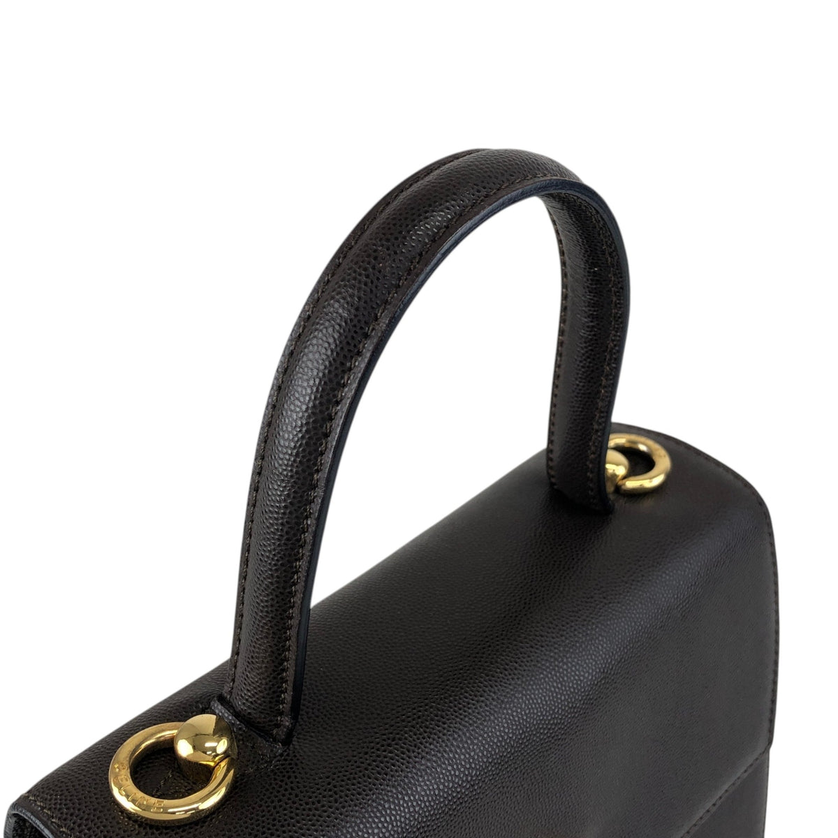 CELINE Gancini Two-way Handbag Shoulder bag Black Vintage hyifjs