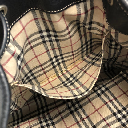 BURBERRY Nova Check Drawstring Shoulder bag Black Vintage 4iaxcb