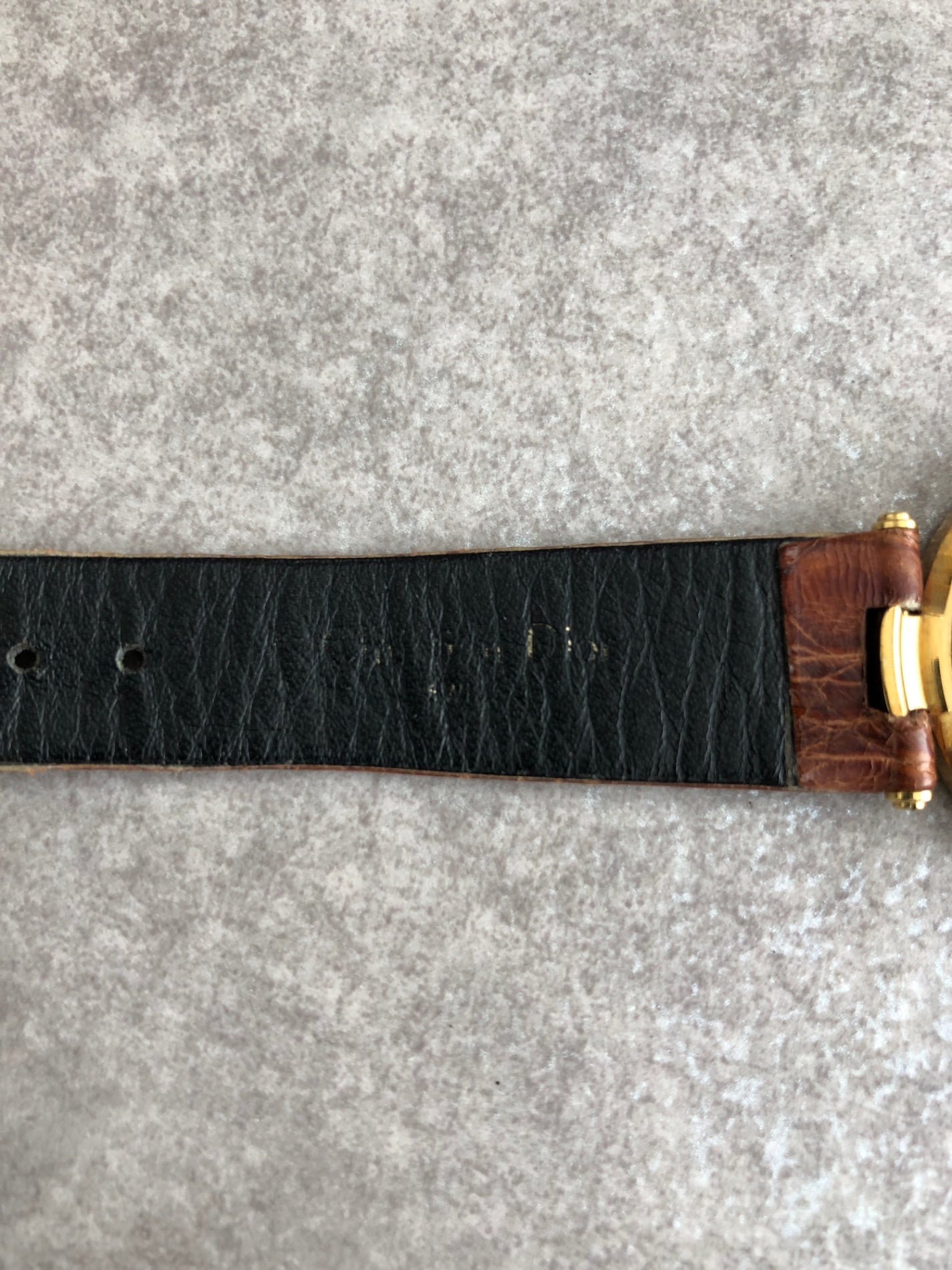 Christian Dior Watch Gold×Brown Vintage 3006 7ivzj6