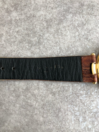 Christian Dior Watch Gold×Brown Vintage 3006 7ivzj6