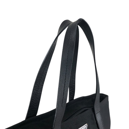PRADA Tessuto Triangle Logo Handbag Black Vintage 5ujtgr
