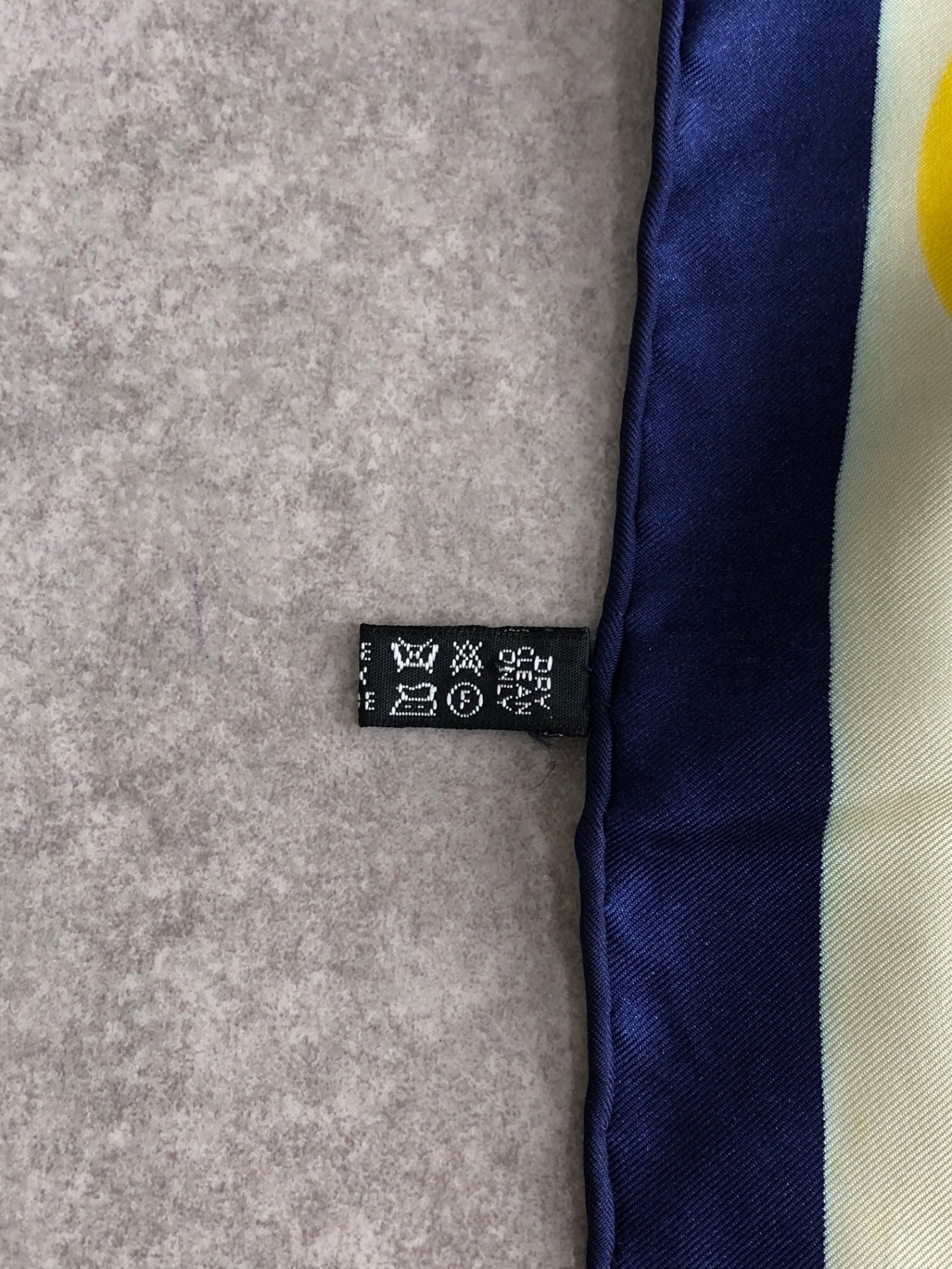 CELINE Silk Scarf yellow×Blue Vintage 244jvi