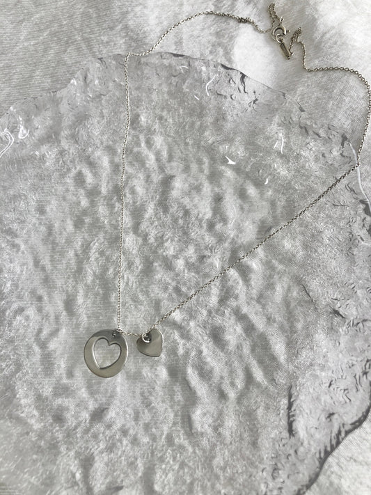 Tiffany & Co. Heart Motif SILVER925 Necklace Silver Vintage 2w6fek