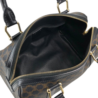 CELINE Macadam Two-way Small Boston bag Shoulder bag Black Vintage 5umhds