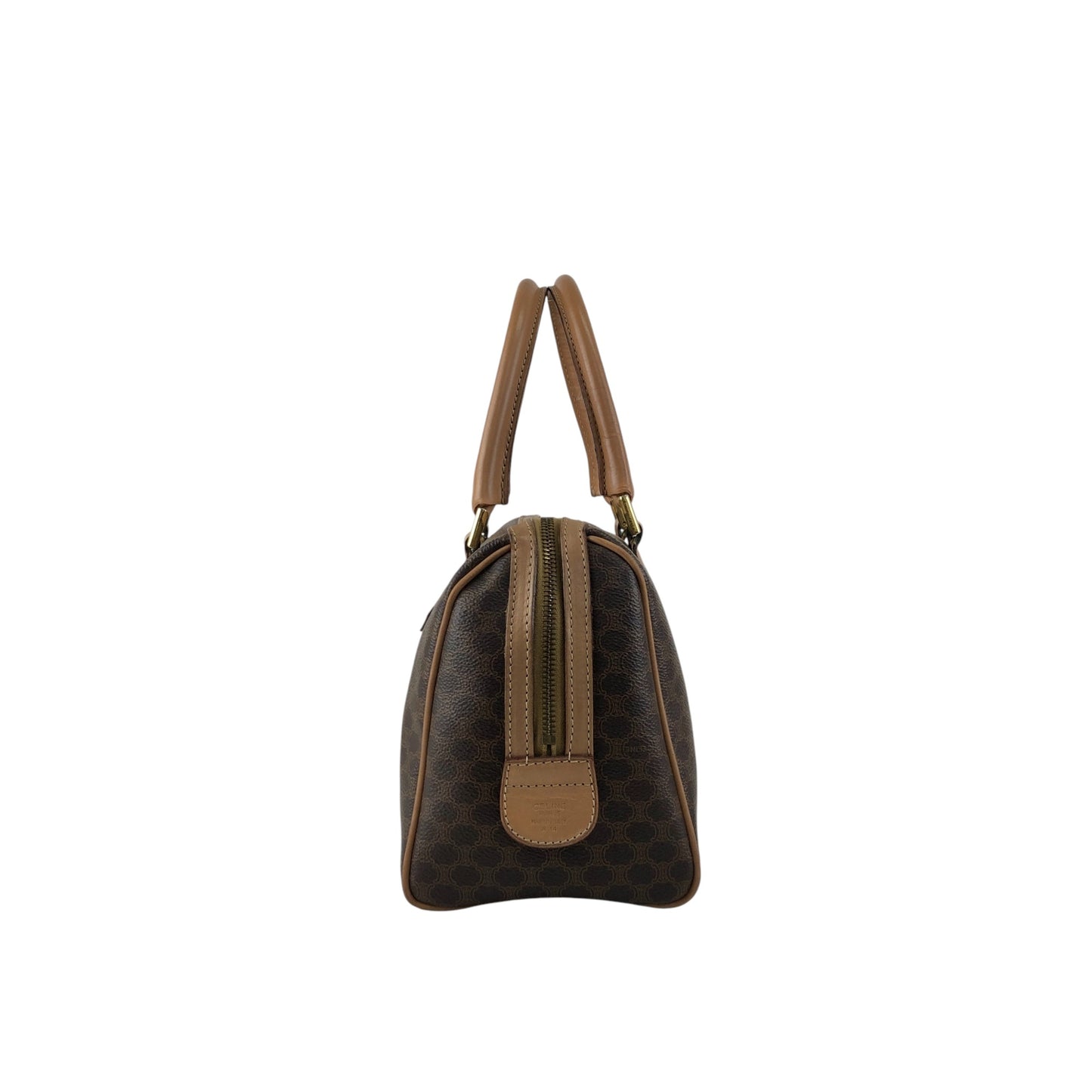 CELINE Macadam Triomphe Handbag Boston bag Brown Vintage 7bmypd