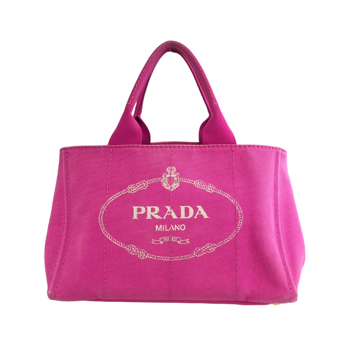 PRADA Canapa Logo Canvas Handbag Pink Vintage tutc24