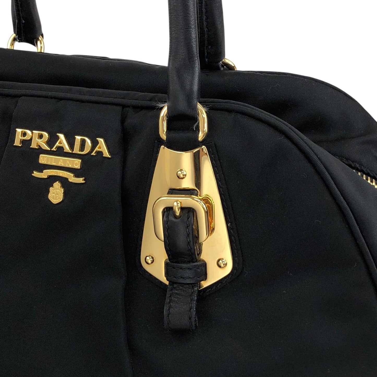 PRADA Logo Two-way Small Boston bag Shoulder bag Black Vintage is5a6n