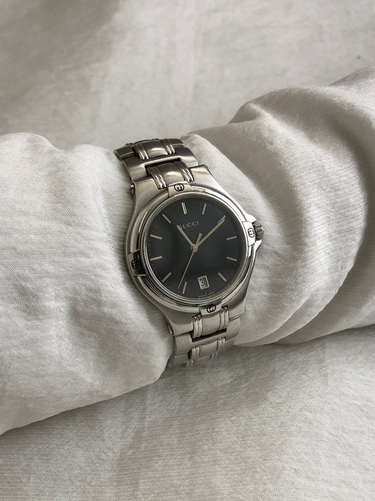 GUCCI Quartz Watch Silver 9040M Vintage vni76i