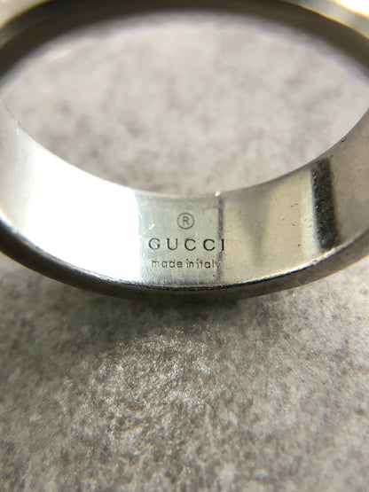 GUCCI GG Logo Ring Silver Vintage xxc4b8