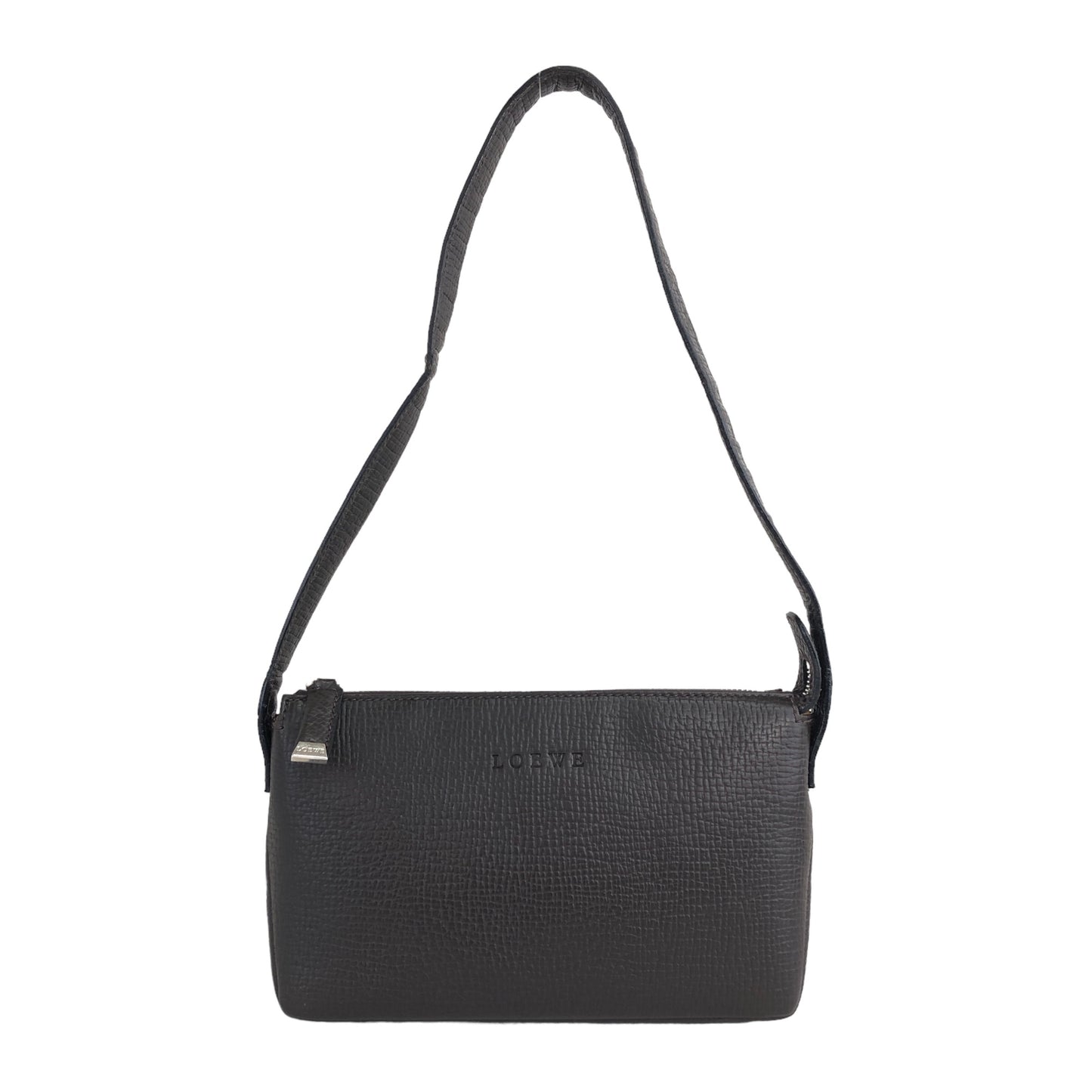 LOEWE Logo Leather Shoulder bag Brown Vintage spf3af