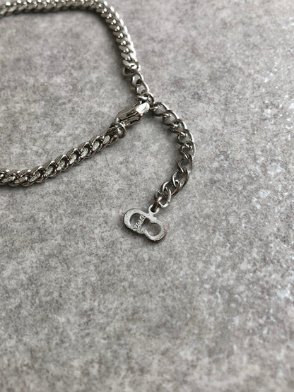 Christian Dior CD Logo Bracelet Silver Vintage c5gt8d