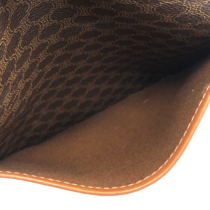 CELINE Macadam Blason Buckle Crossbody Shoulder bag Brown Vintage yge8nd