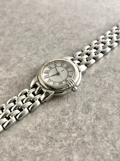Yves Saint Laurent YSL Logo Watch Silver Vintage cibzk8