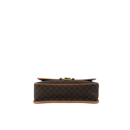 CELINE Macadam Circle Logo Shoulder bag Brown Vintage 4ks7pb
