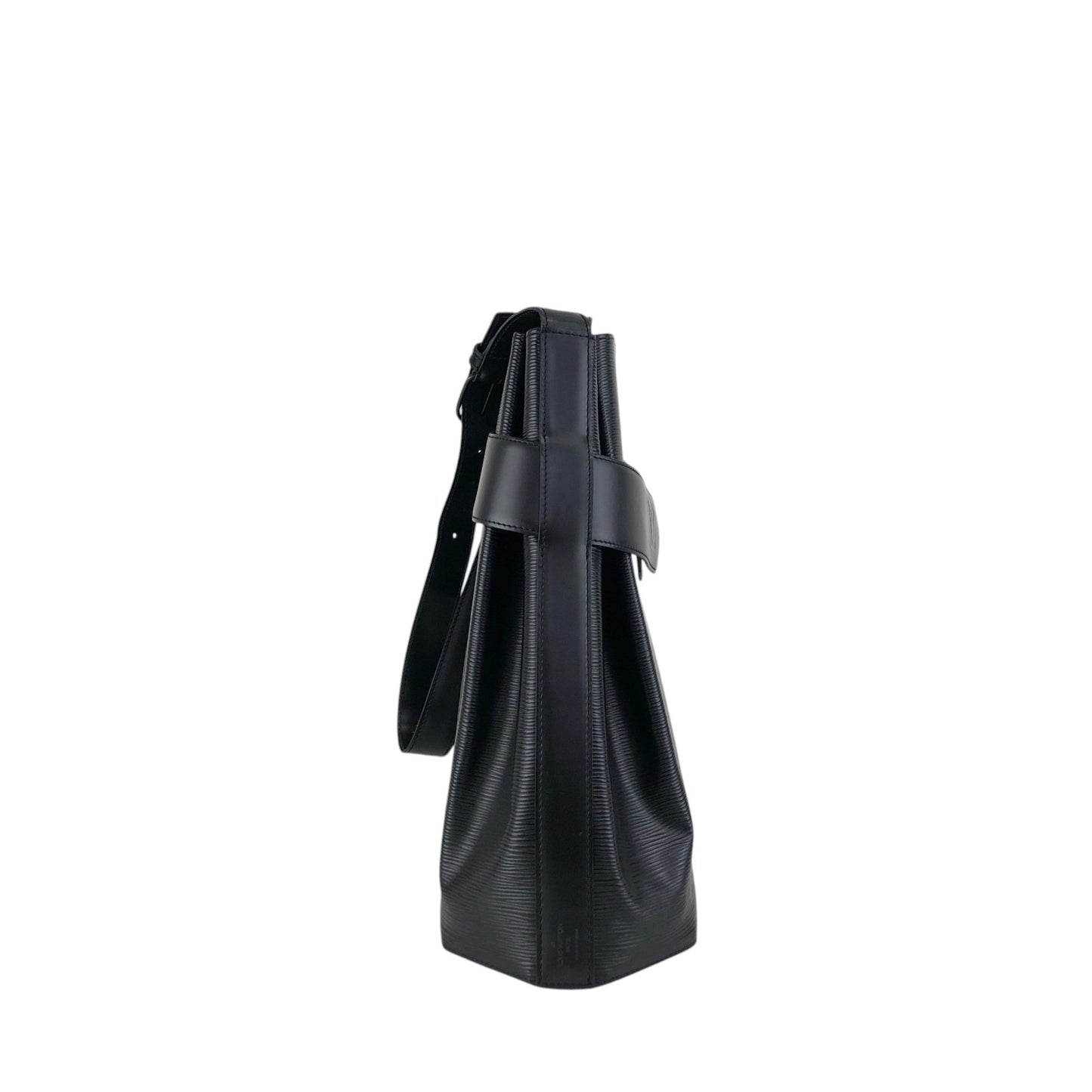 LOUIS VUITTON Epi Drawstring Shoulder bag Black Vintage b75b8t