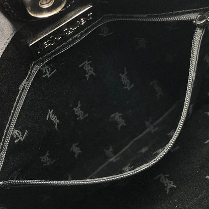 Yves Saint Laurent YSL Logo Nylon Handbag Navy Vintage syhg5u