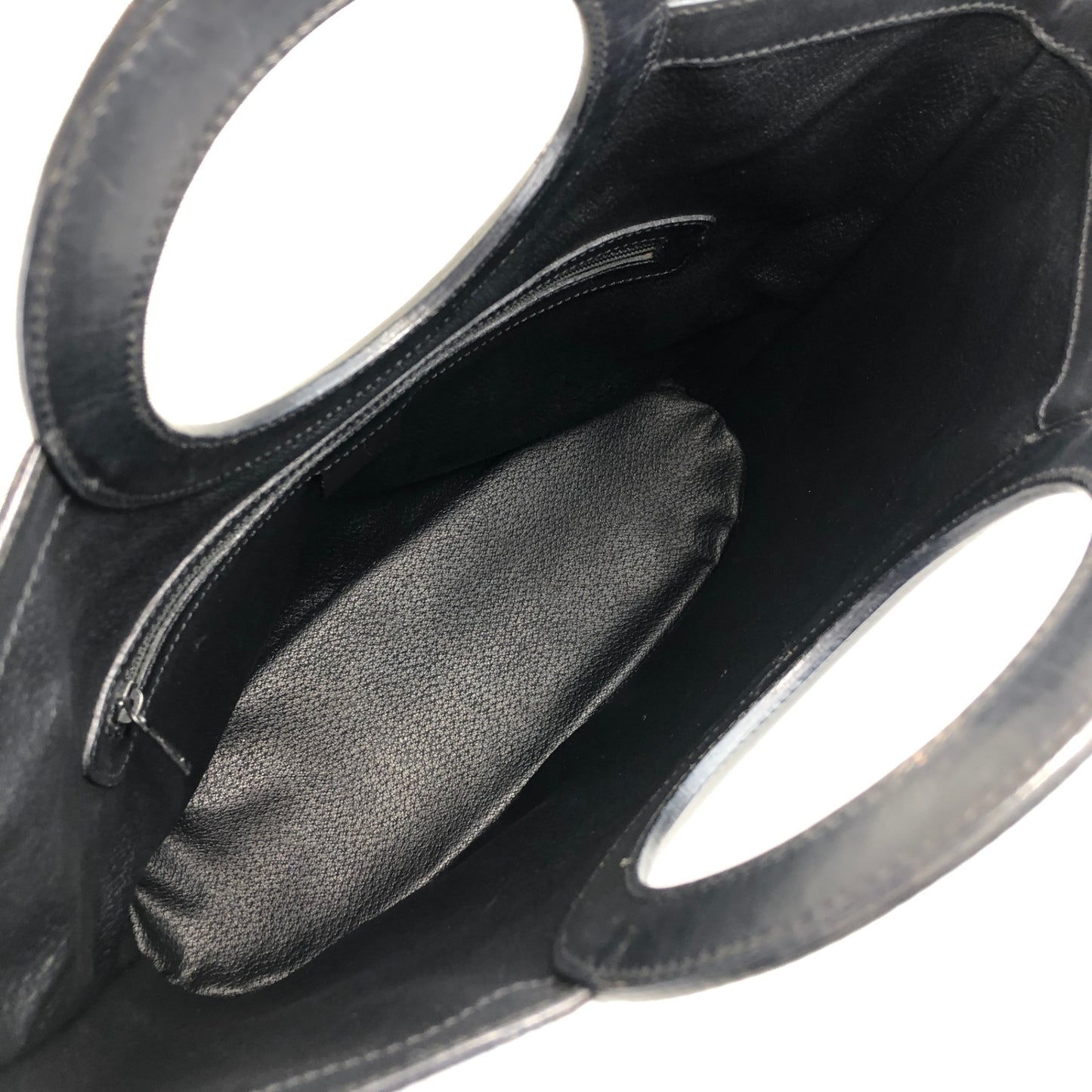 CELINE Macadam Round Handle Handbag Black Vintage dx7xai