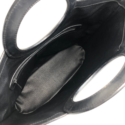 CELINE Macadam Round Handle Handbag Black Vintage dx7xai