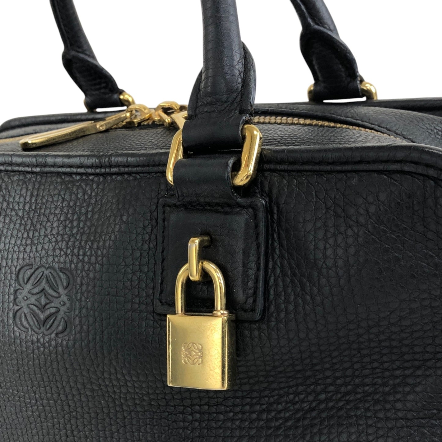 LOEWE Amazona28 Anagram Handbag Boston bag Black Vintage n43dbr