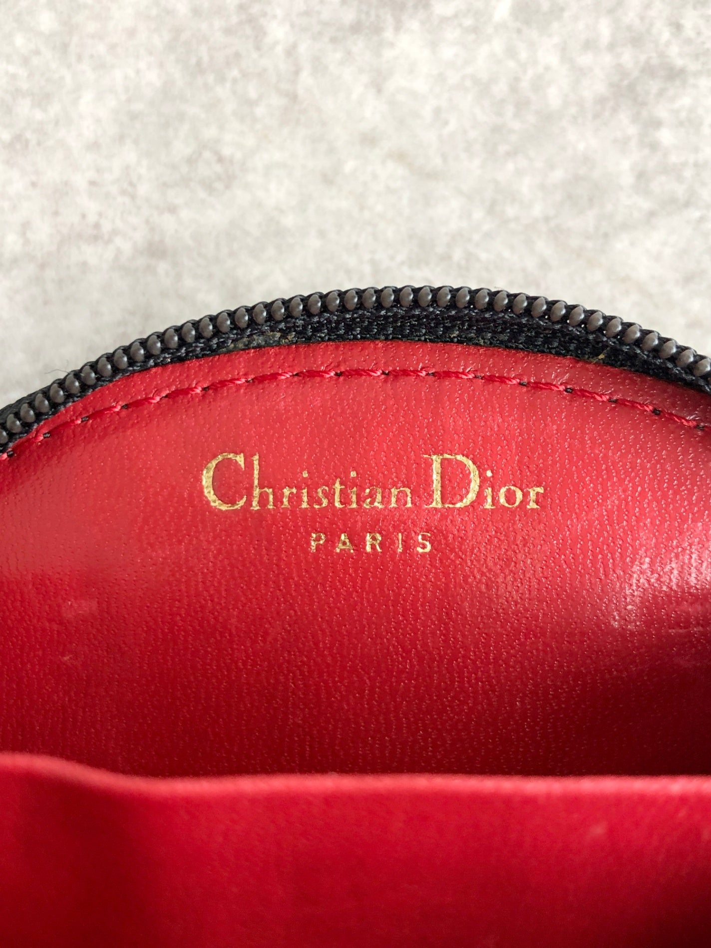 Christian Dior CD Logo Coin Purse Black Vintage x42avr