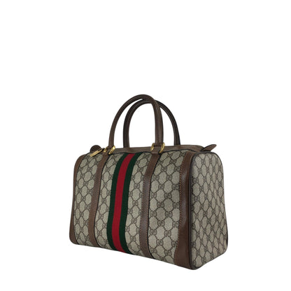 GUCCI Sherry Line Small Boston bag Handbag Brown Vintage wub827