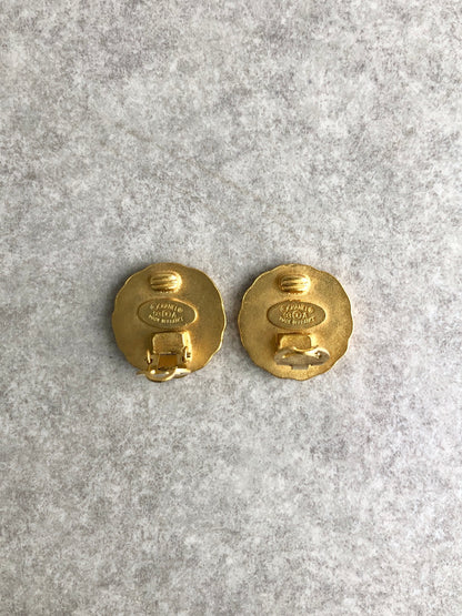 CHANEL Coco Mark   Earrings Gold Vintage   z3j67k