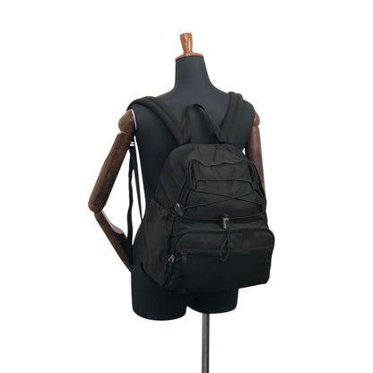 PRADA Tessuto Triangle Logo Backpack Black Vintage 8a5c5r