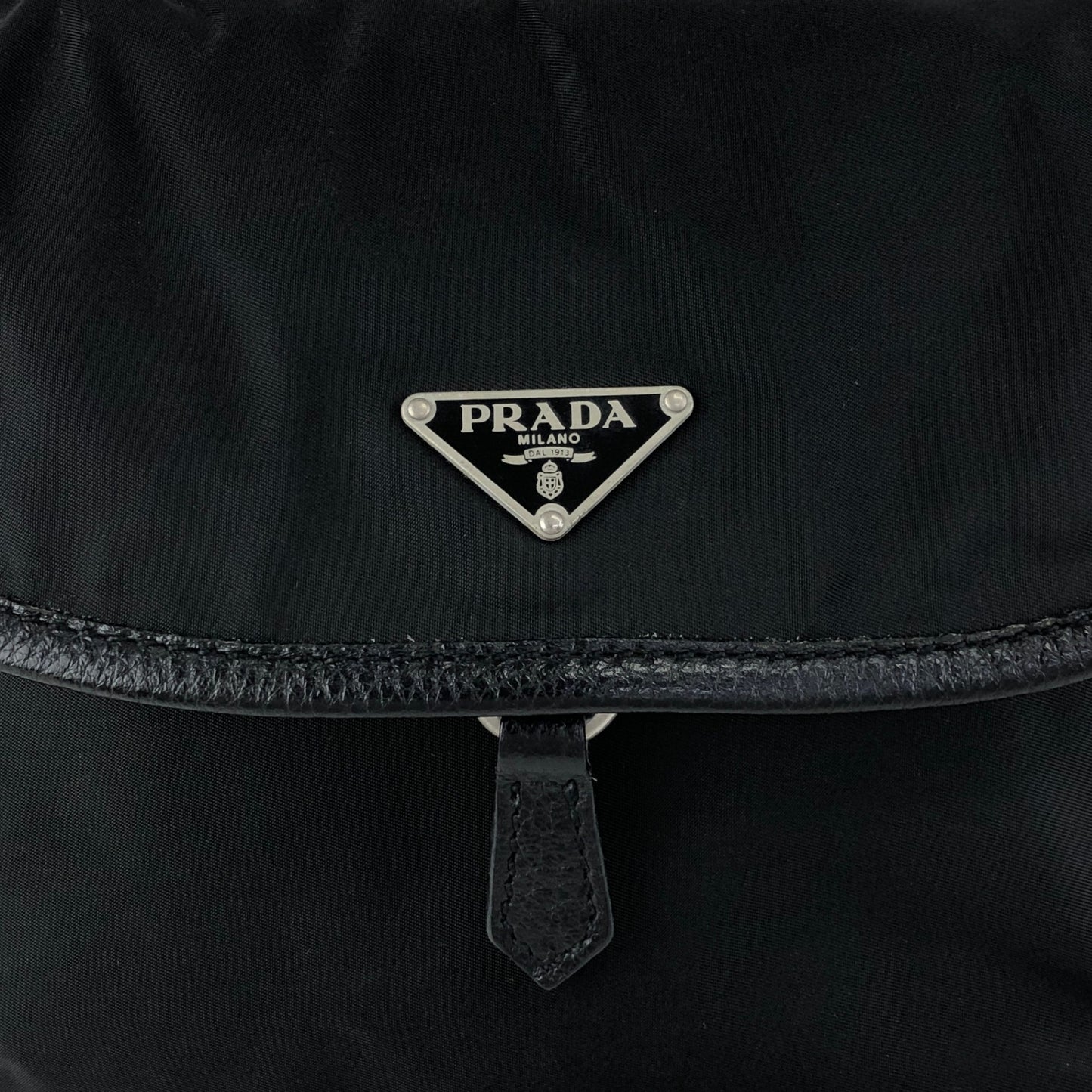 PRADA Triangle Logo Shoulder bag Hobobag Black Vintage ytkjet