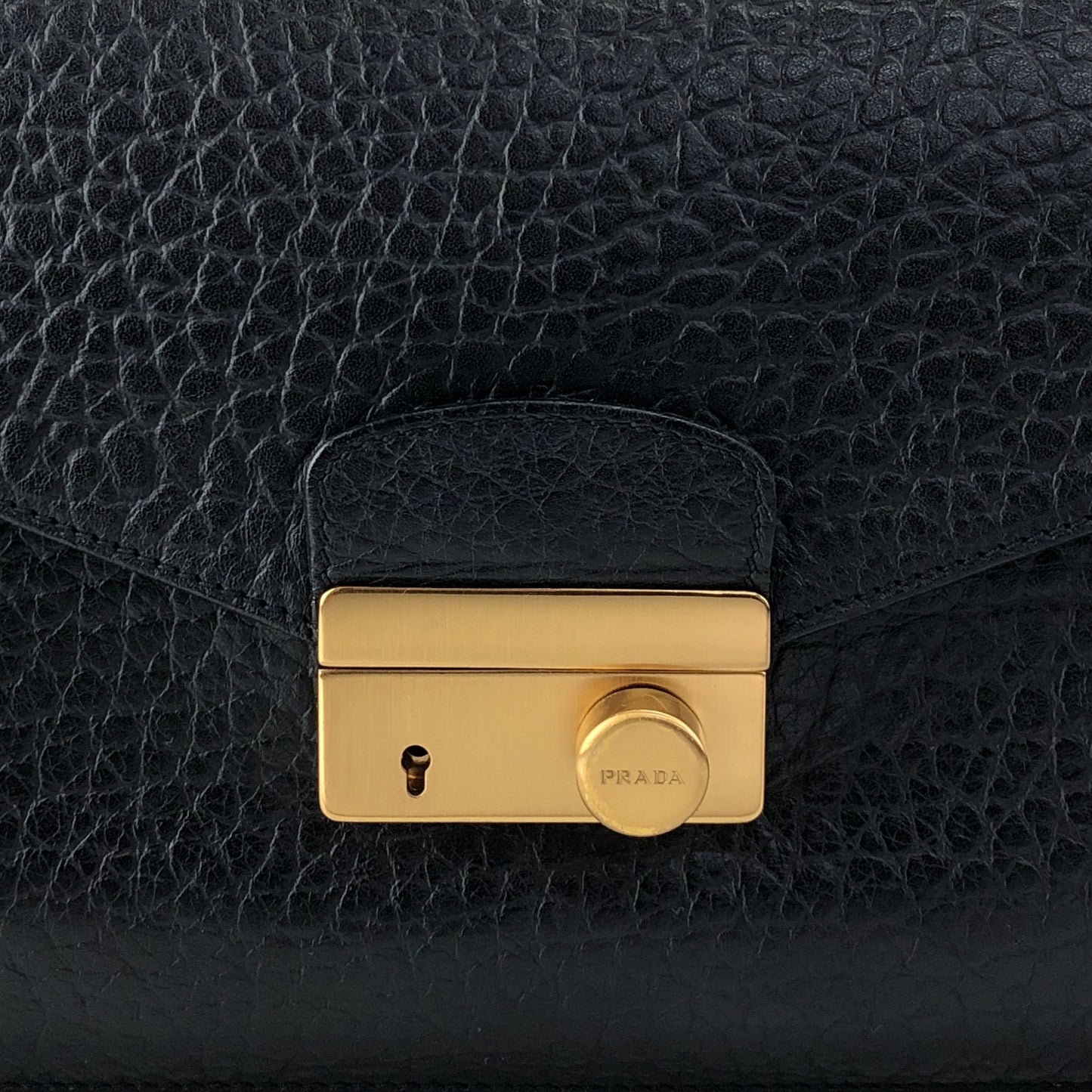 PRADA Lock Shoulder bag Black Vintage pjtker