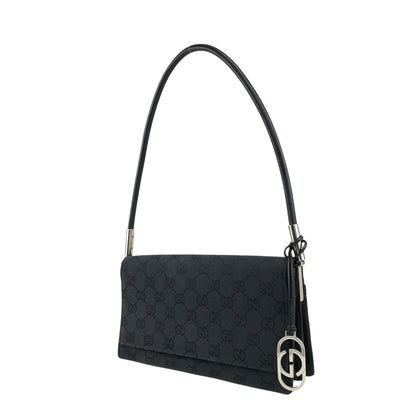 GUCCI Interlocking GG Canvas Shoulder bag Black Vintage 2tc23f
