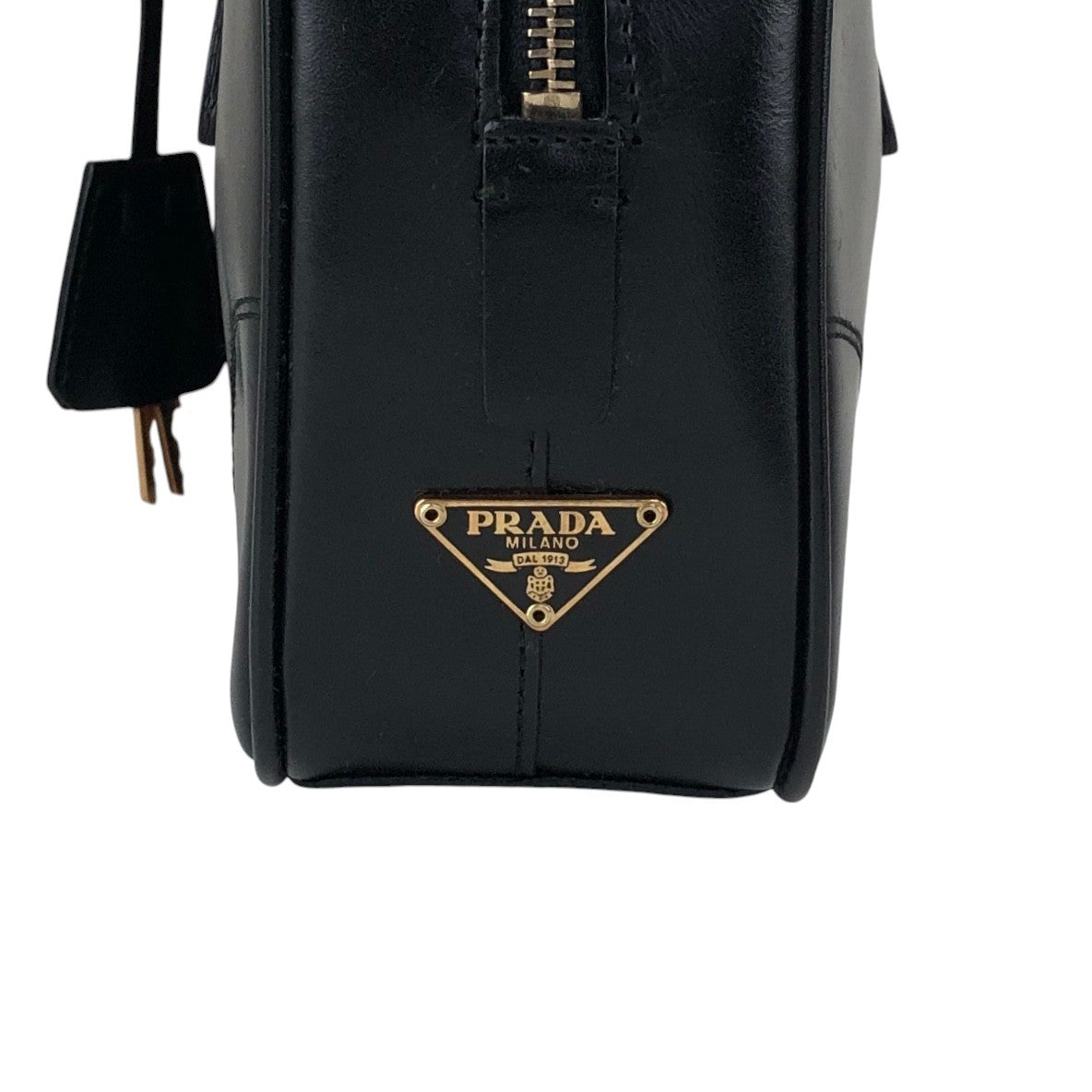 PRADA Triangle Logo Small Boston bag Handbag Black Vintage b7mxwa
