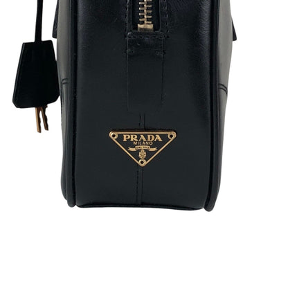 PRADA Triangle Logo Small Boston bag Handbag Black Vintage b7mxwa