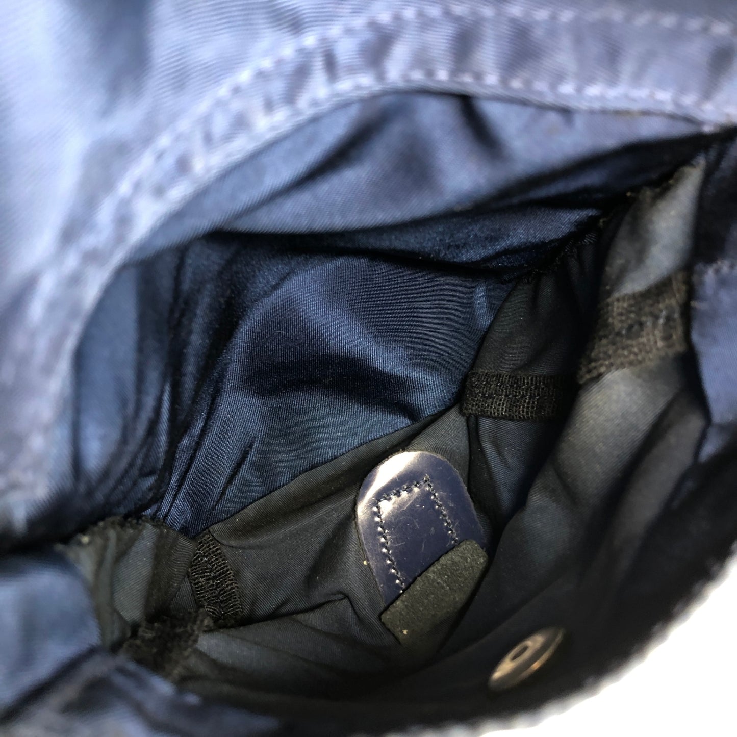 PRADA Triangle Logo Double Pocket Backpack Navy Vintage 7x3s5r