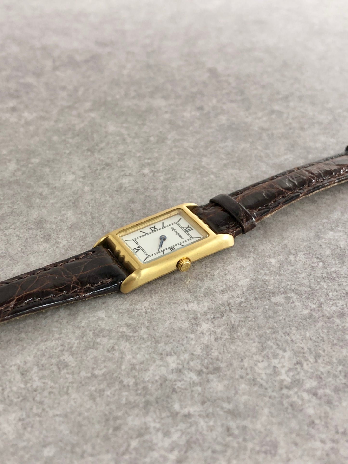 Yves Saint Laurent Watch Gold×Brown Vintage w83mtz
