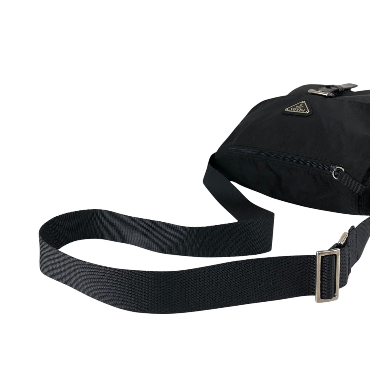 PRADA Tessuto Triangle Logo Shoulder bag Black Vintage p4wsch
