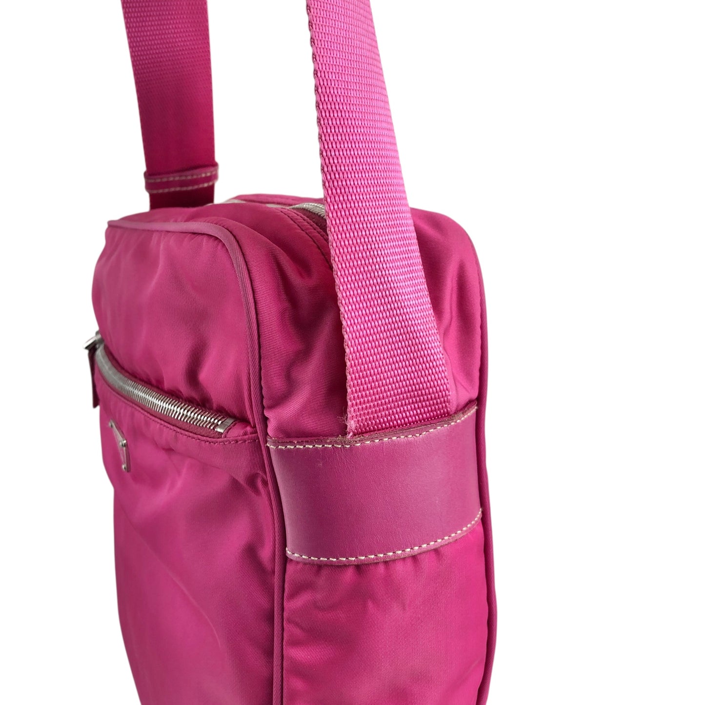 PRADA Triangle Logo Shoulder bag Pink Vintage b2e8ue