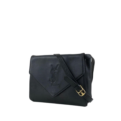 Yves Saint Laurent YSL Logo Shoulder bag Black Vintage p5pe7i