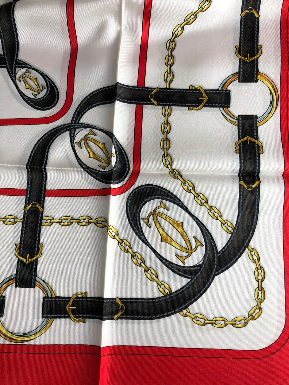 Cartier Silk Scarf Red Vintage vdtbax