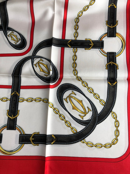 Cartier Silk Scarf Red Vintage vdtbax
