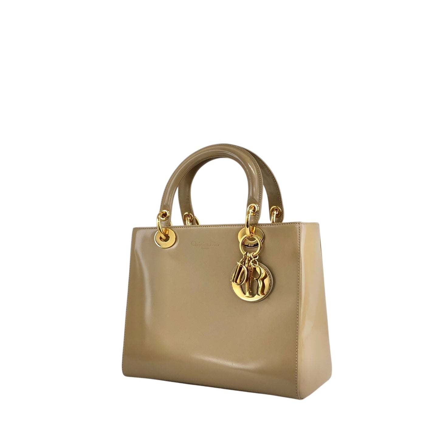 Christian Dior Lady Dior Logo Charm Two-way Handbag Shoulder bag Beige Vintage yj55s3
