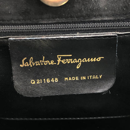 Salvatore Ferragamo Chain Handle Handbag Black Vintage 5c3v6t