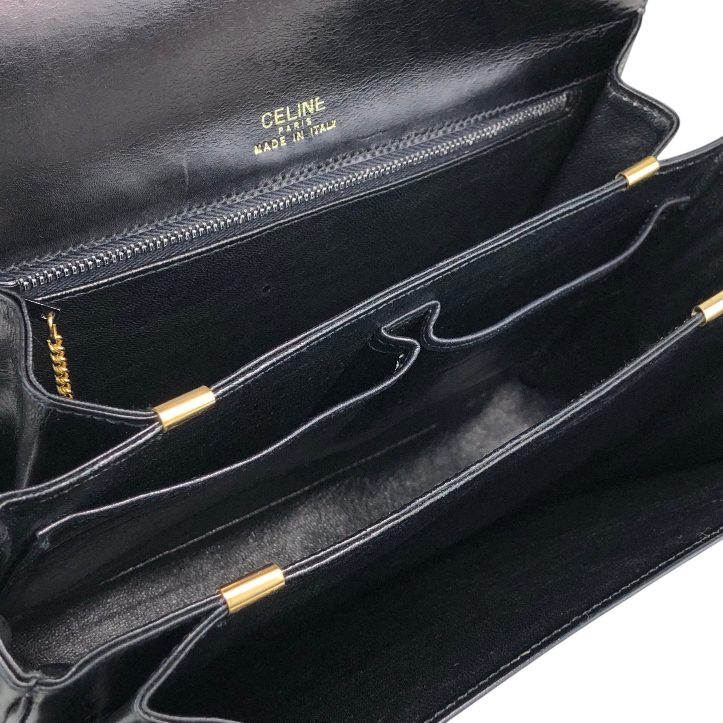 CELINE Triomphe Shoulder bag Black Vintage hvk6su