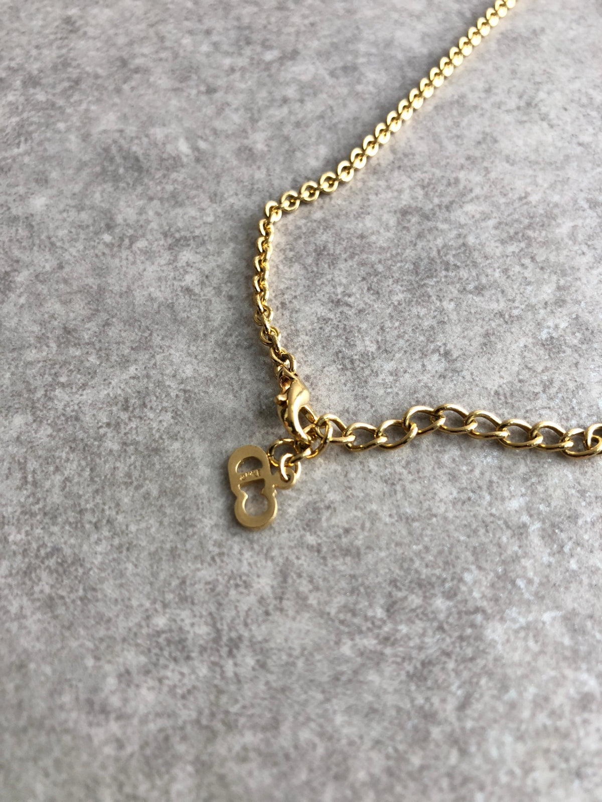 Christian Dior Logo Motifds Necklace Gold Vintage kajf7f