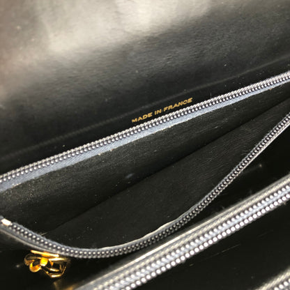 CELINE Metal Closure Handbag Black Vintage rchsfc