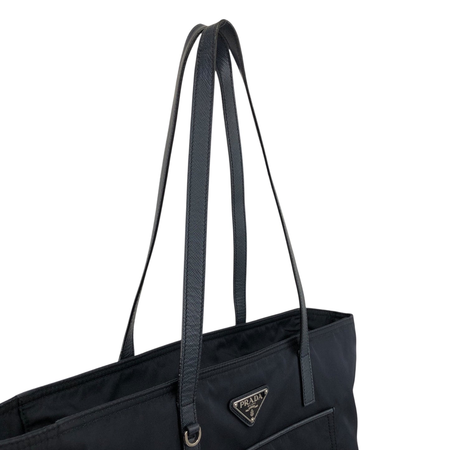 PRADA Tessuto Triangle Logo Totebag Navy Vintage 3j5ghg