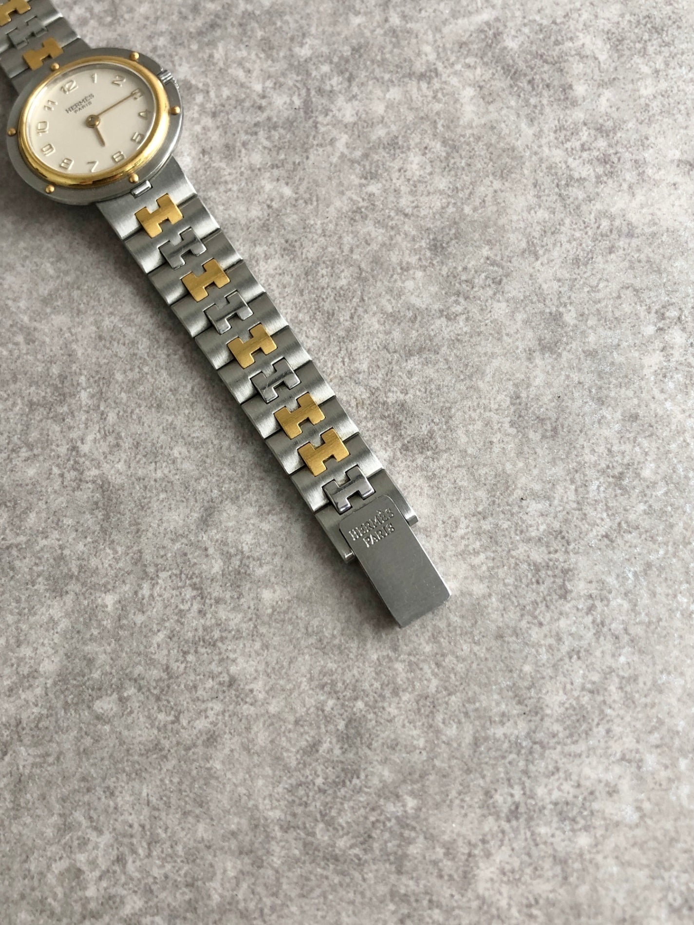 HERMES Quartz Watch Silver Vintage yrrfh4