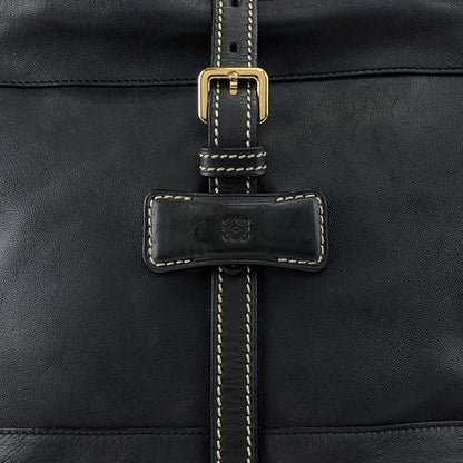 LOEWE Logo Front Buckle Two-way Handbag Shoulder bag Black Vintage pszdm6